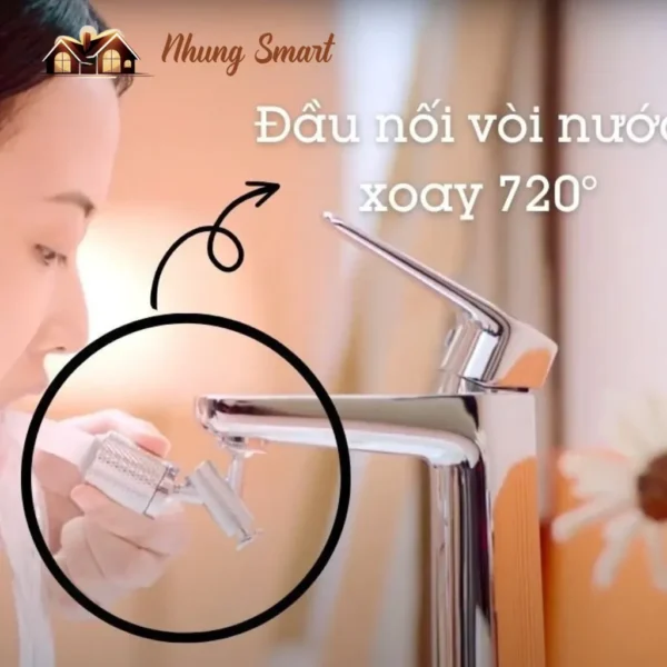 Đầu Nối Vòi Nước Xoay 720 Độ Cho Lavabo Hỗ Trợ Phun Sương SPA Mát Xa Mặt