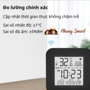 Đồng Hồ Đo Nhiệt Độ Độ Ẩm Kiêm Điều Khiển Hồng Ngoại Wifi Cho Điều Hòa, TV Tuya S09IR